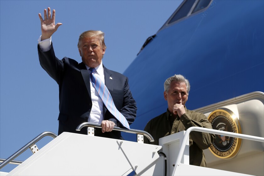 President Donald Trump with House Minority Leader Kevin McCarthy of Calif.