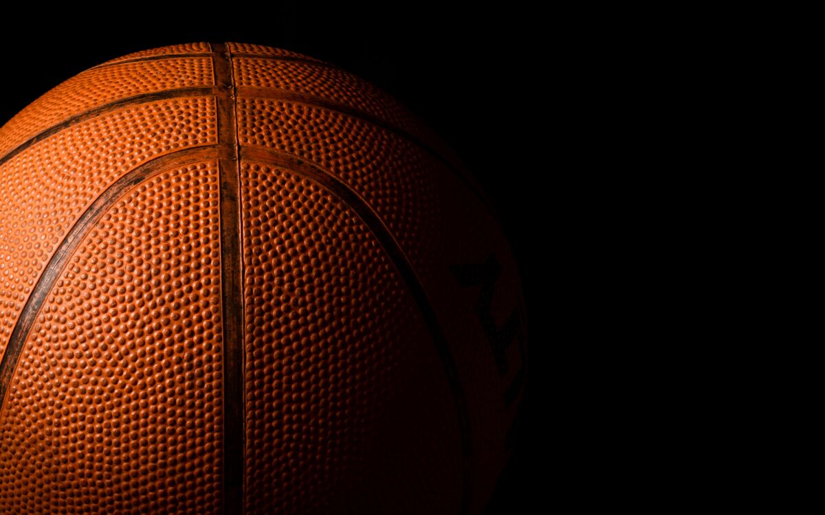 Closeup of a basketball.