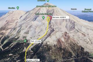 A large natural avalanche hit Mount Shasta on Monday. It flowed 2.5 miles down a 3,200-foot vertical drop.