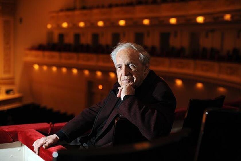 Boulez is seen in Carnegie Hall in Manhattan, NY, on Jan. 30, 2010.