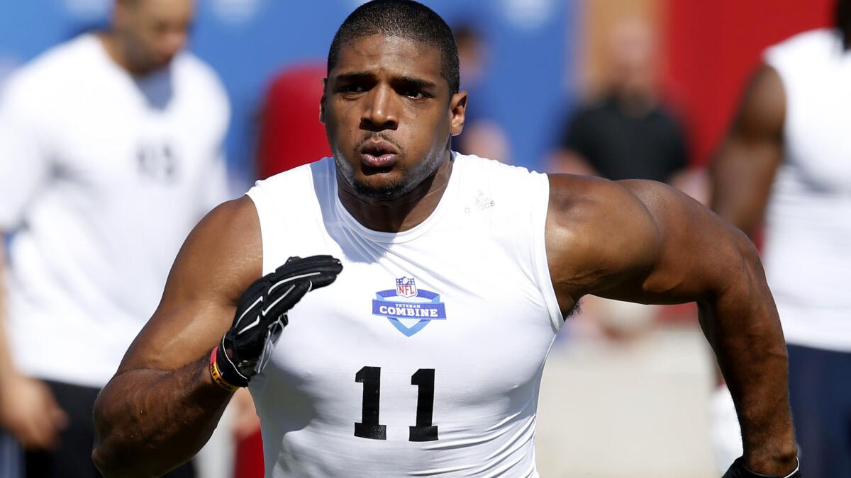Michael Sam was drafted in the seventh round by the St. Louis Rams last year.