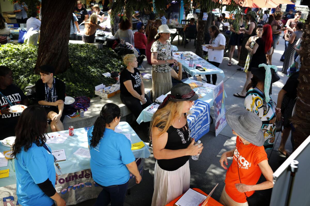More than 1,000 people were expected to participate in the celebration of transgender pride at Los Angeles LGBT Center facilities in Hollywood.