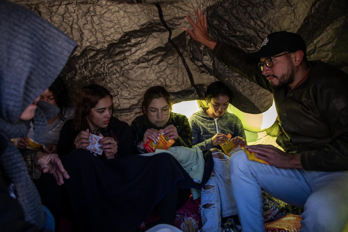 Migrants from Colombia took shelter in makeshift tents