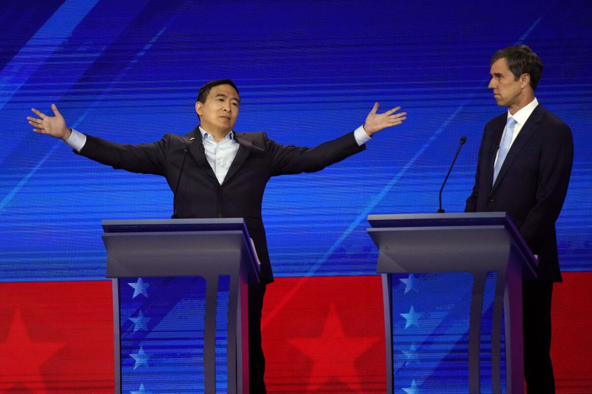 At the third Democratic debate, Andrew Yang and Beto O'Rourke