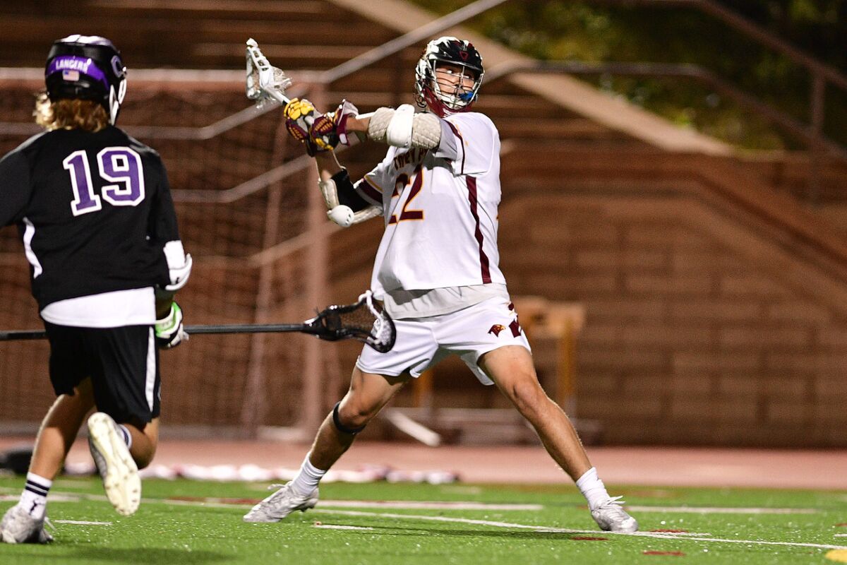 Torrey Pines junior Attack Dewey Egan vs Carlsbad.