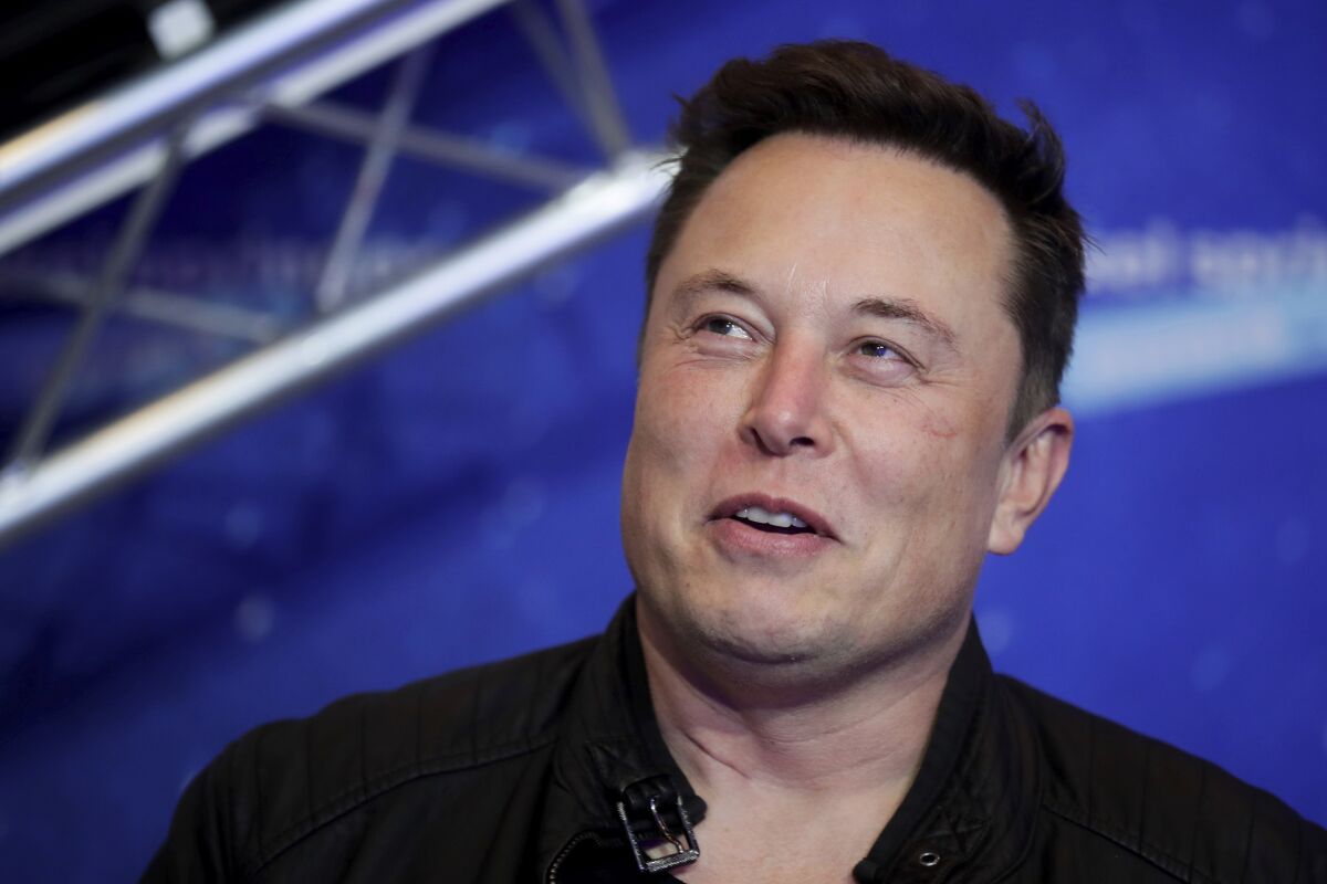 Elon Musk arrives on the red carpet