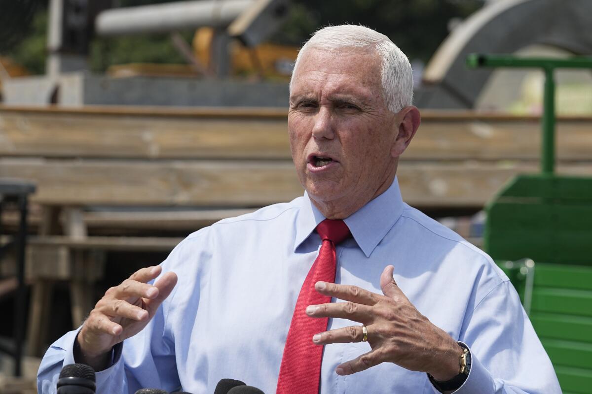 Mike Pence speaks at the Indiana State Fair 