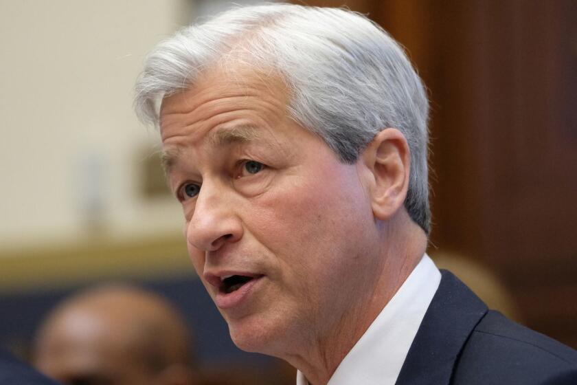 WASHINGTON, DC - APRIL 10: Jamie Dimon, chief executive officer of JPMorgan Chase & Co., speaks during a House Financial Services Committee hearing on April 10, 2019 in Washington, DC. Seven CEOs of the countrys largest banks were called to testify a decade after the global financial crisis. (Photo by Alex Wroblewski/Getty Images) ** OUTS - ELSENT, FPG, CM - OUTS * NM, PH, VA if sourced by CT, LA or MoD **