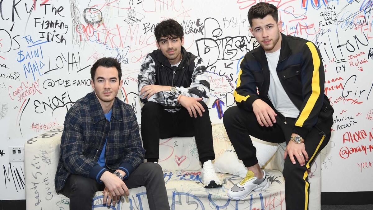 The Jonas Brothers are, from left, Kevin Jonas, Joe Jonas and Nick Jonas.