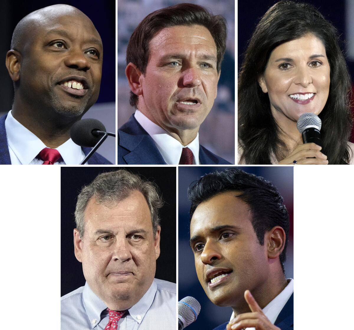 This combination of photos shows Republican presidential candidates.