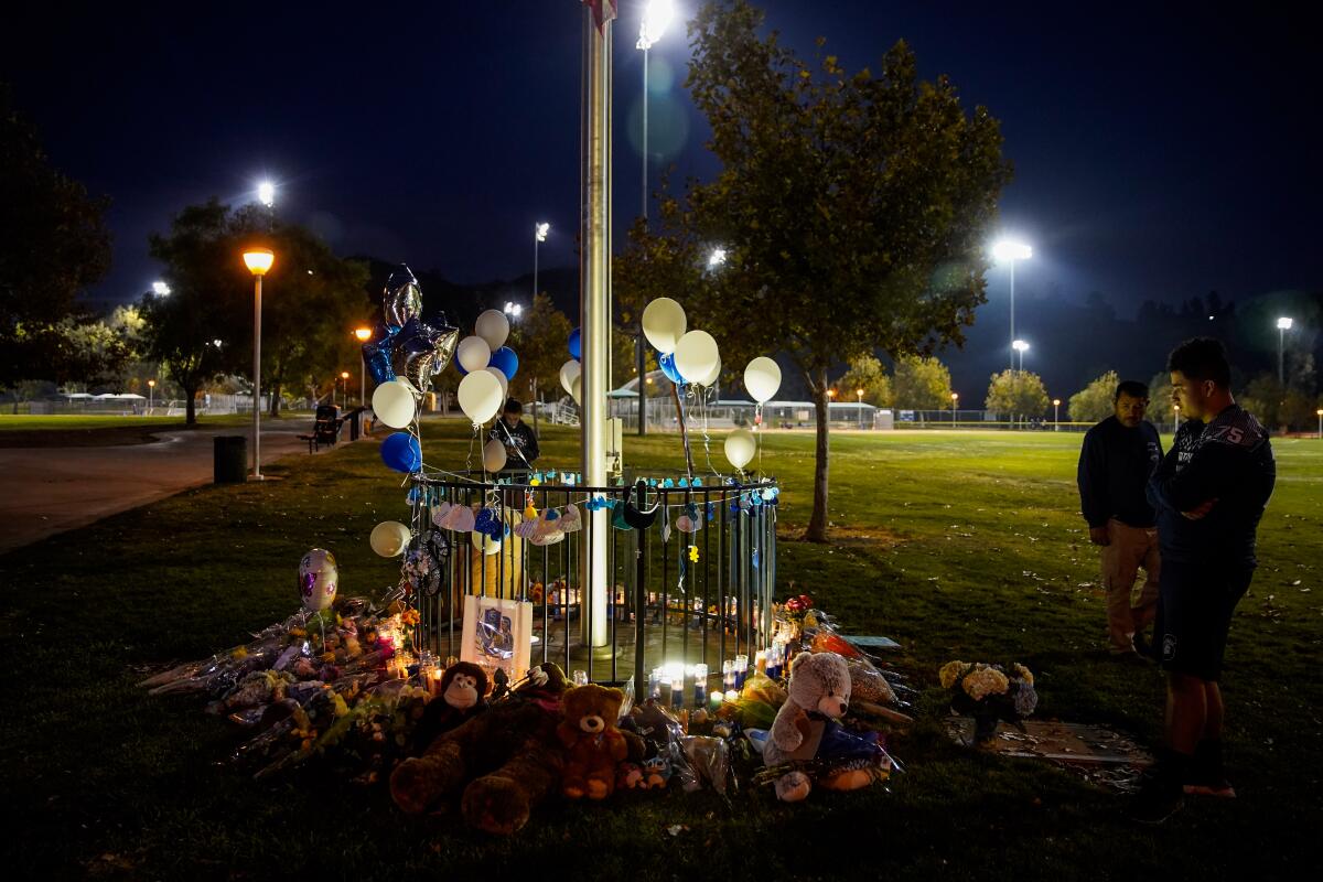 Saugus High School shooting memorial at Central Park in Santa Clarita