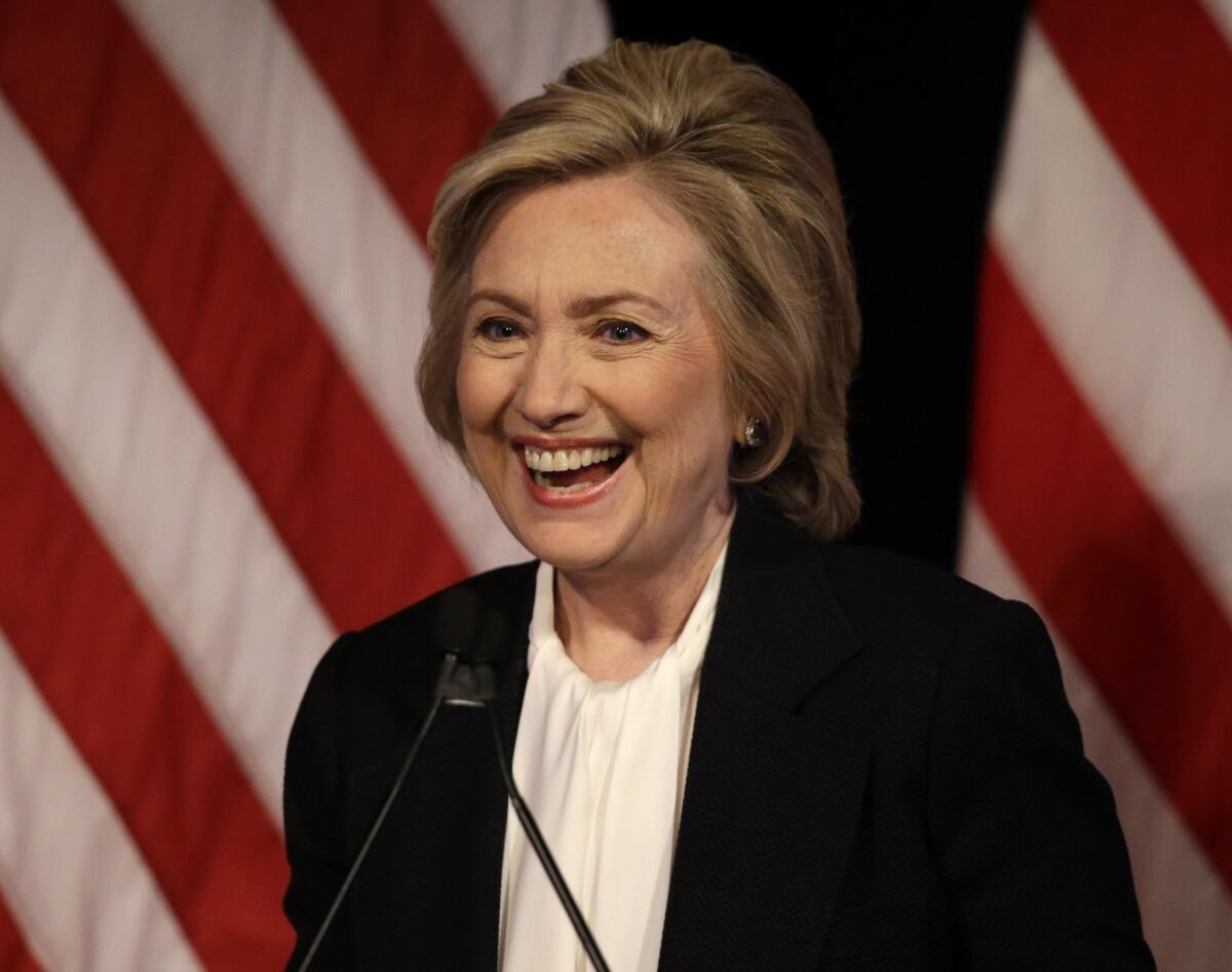 Democratic presidential hopeful Hillary Rodham Clinton speaks at a campaign event in New York, on July 13, 2015. Clinton has appeared to outpace her presidential rivals in the early race to fund their 2016 campaigns with about $47 million.