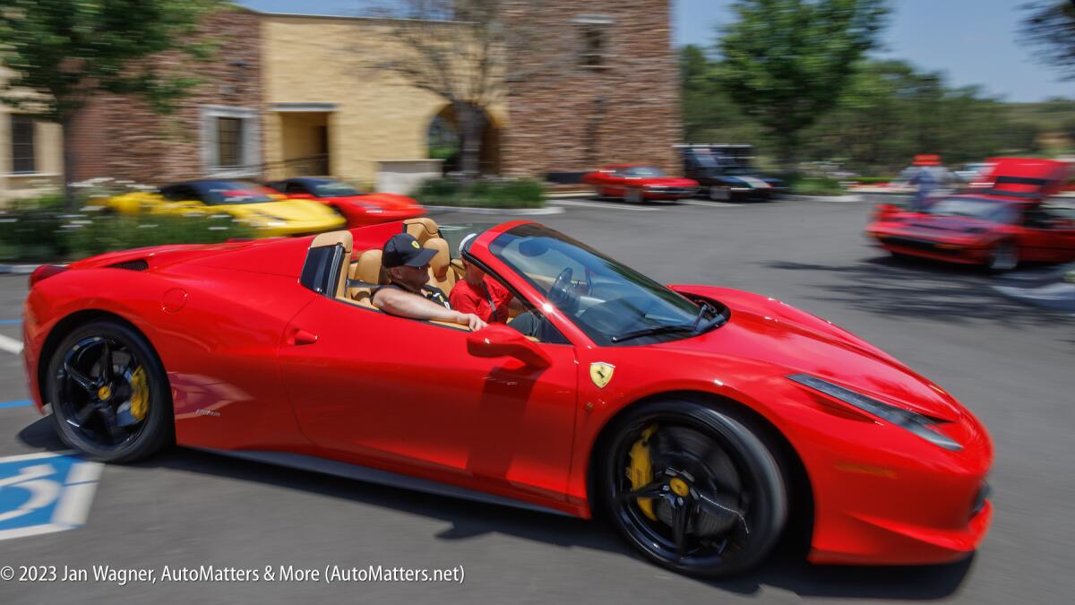 Car show hosted by Ferrari Owners Club San Diego at Cielo Village in Rancho Santa Fe.