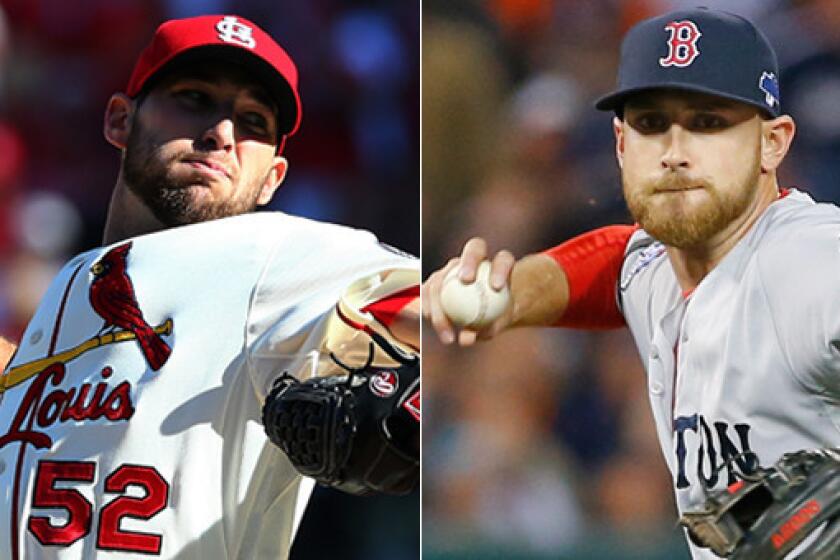 St. Louis Cardinals pitcher Michael Wacha, left, and Boston Red Sox third baseman Will Middlebrooks have at least one thing in common.