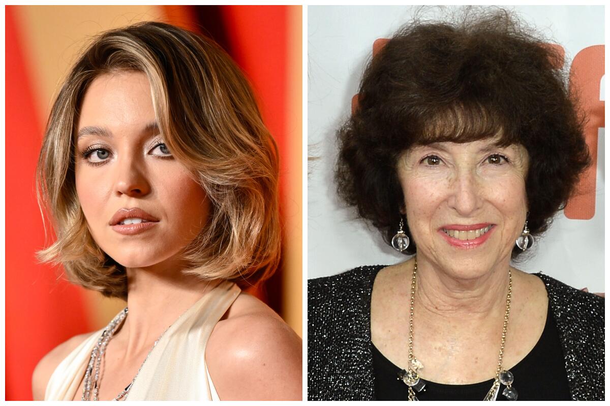 A collage showing actor Sydney Sweeney and producer Carol Baum