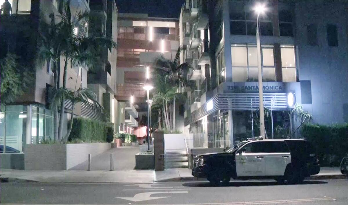An investigation is underway in West Hollywood after a woman was found with a gunshot wound.
