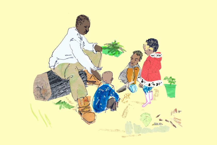 Illustration of people gardening