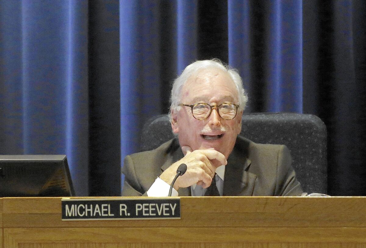 Former California Public Utilities Commission President Michael Peevey stepped down from the panel Dec. 31 after two six-year terms as president.