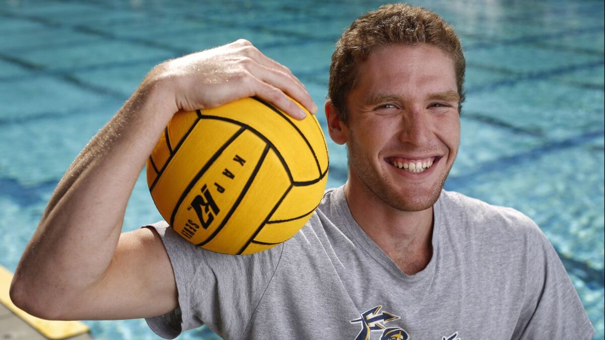 Jack Turner, UC San Diego water polo goalie, shown at practice on Wednesday.