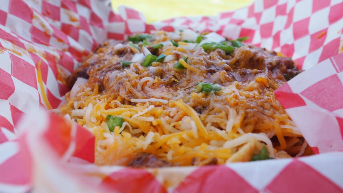 The Frito pie from the Burnt to a Crisp food truck.