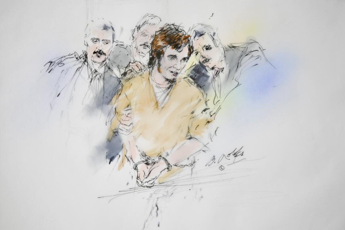 Jared Loughner, pictured in a May 2011 artist's rendering, pleaded guilty last year in the shooting rampage that killed six.