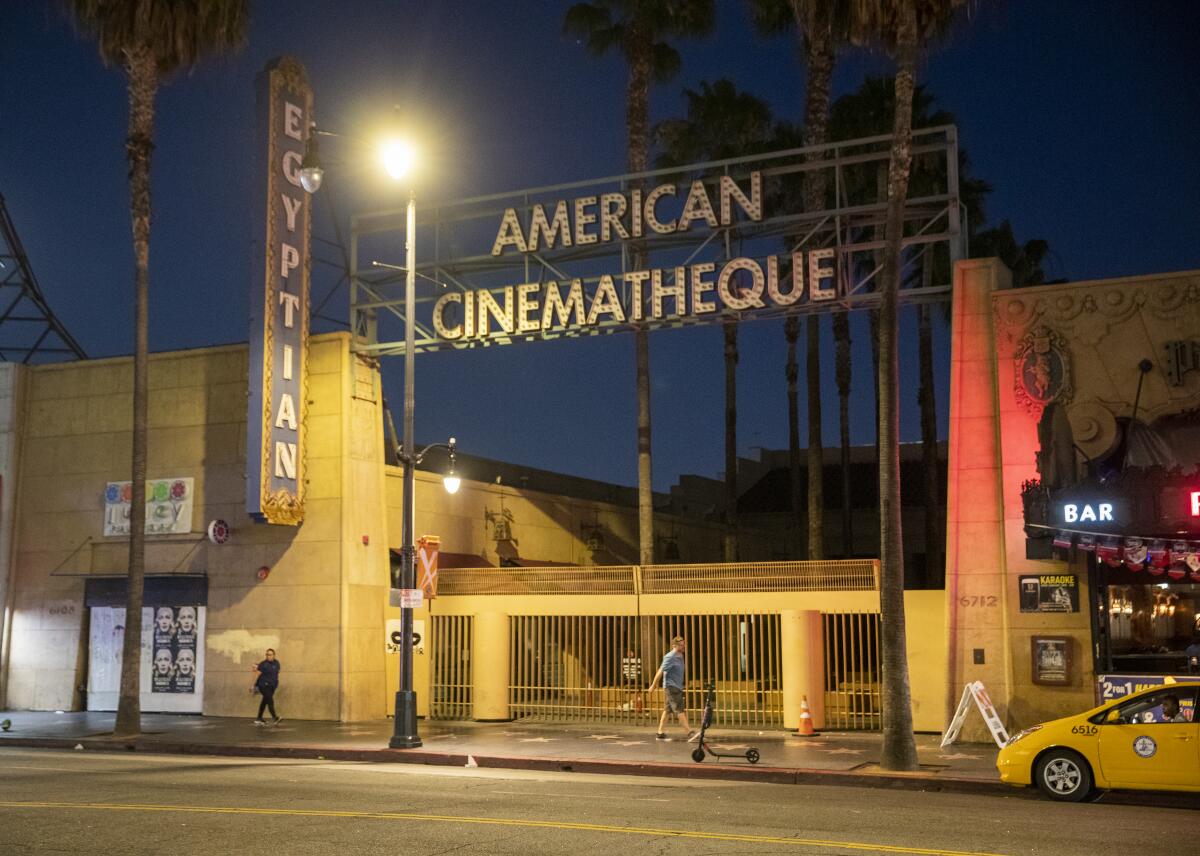 Exterior view of the Egyptian Theatre at 6712 Hollywood Blvd. in Los Angeles on July 15, 2019.