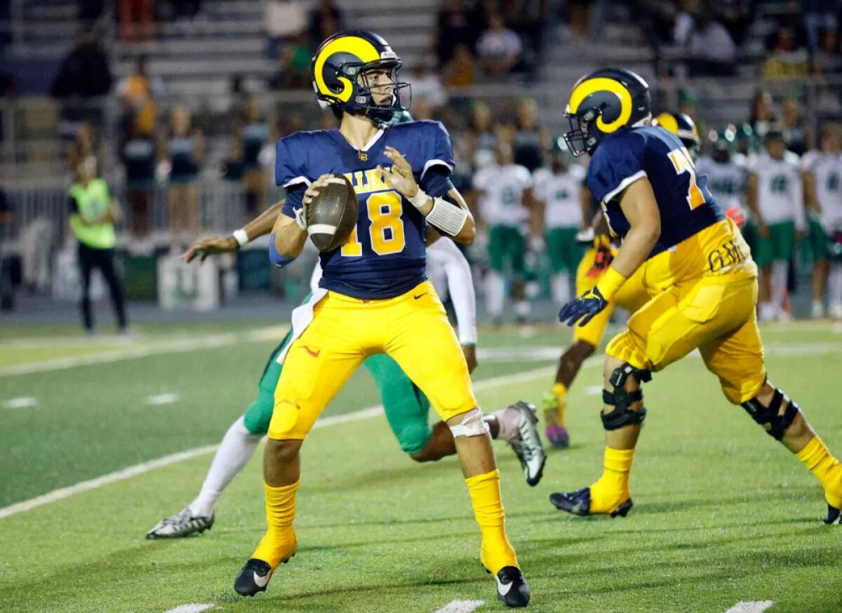Long Beach Millikan High School's JP Mialovski is rated the state's No. 16 quarterback by 247Sports.