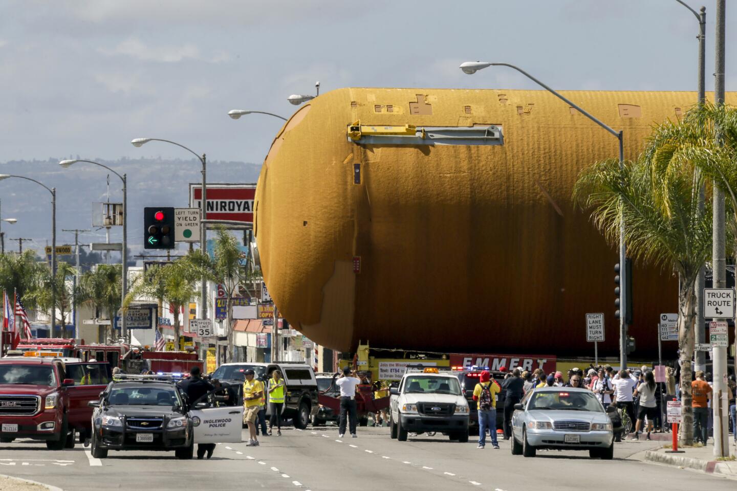A 66,000 Pound Space Shuttle Fuel Tank Parades Through Streets Of LA : The  Two-Way : NPR