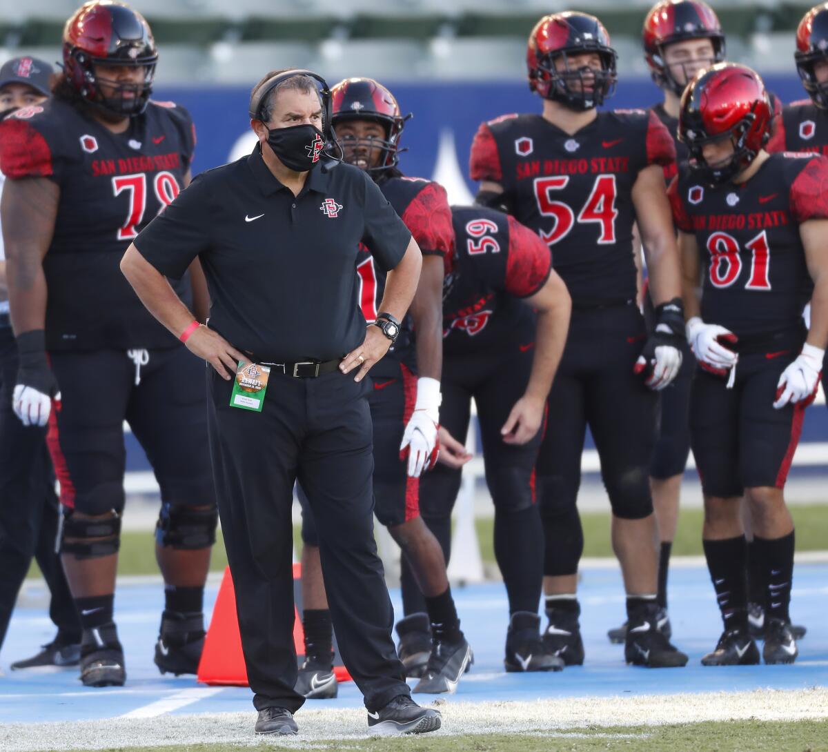San Diego State head coach Brady Hoke is faced with an uncertain quarterback situation again this week.