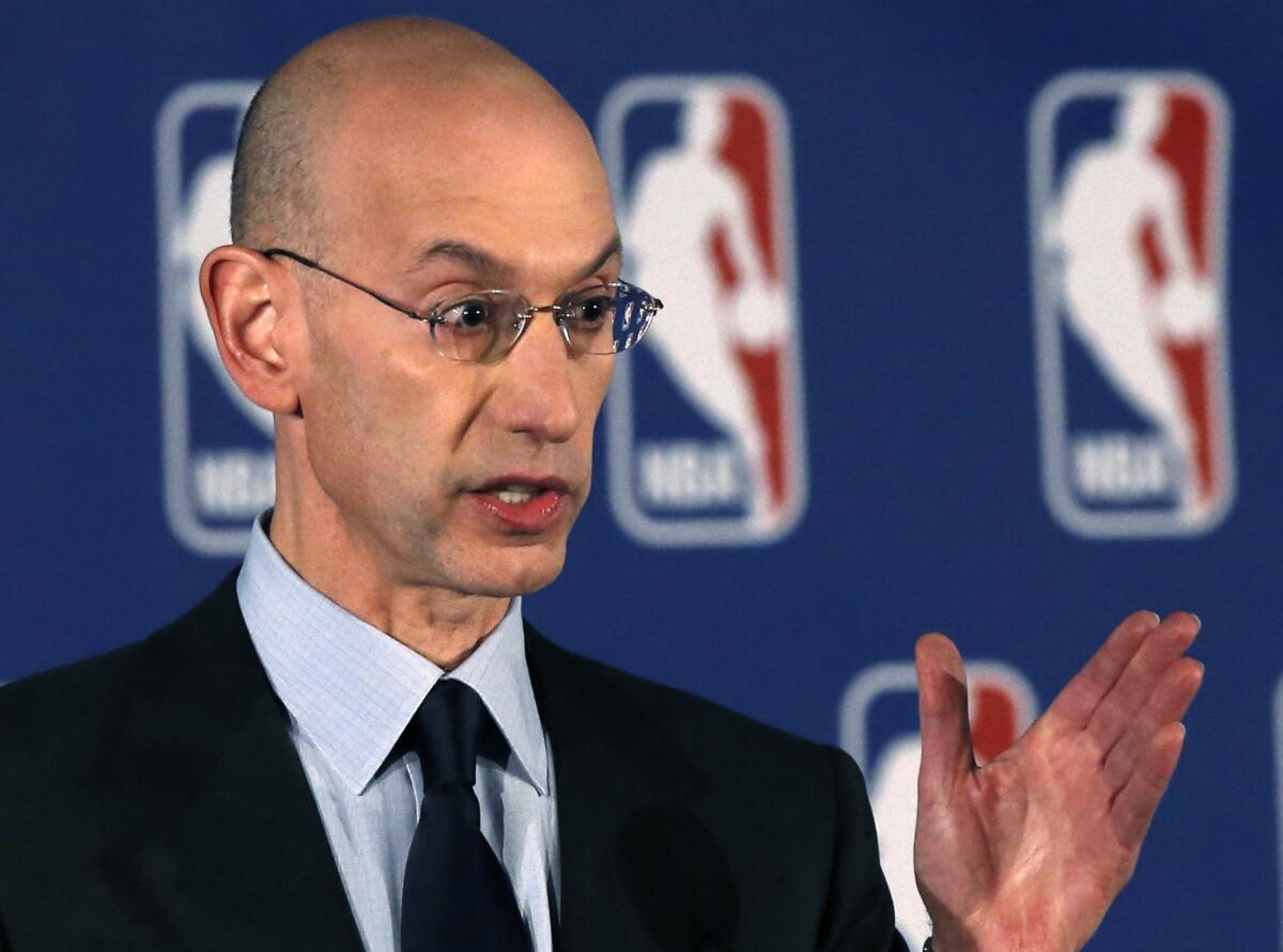 NBA Commissioner Adam Silver announces the league's punishment against Clippers owner Donald Sterling in New York on Tuesday.