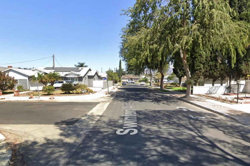 Granada Hills, California-A Granada Hills man shot and killed a suspected burglar inside his home early Saturday morning, police said. The dead man, who was not immediately identified, was one of four people accused of breaking into a residence in the 11000 block of Swinton Avenue around 5 a.m., according to Los Angeles Police Department Capt. Kelly Muniz. (Google Maps)