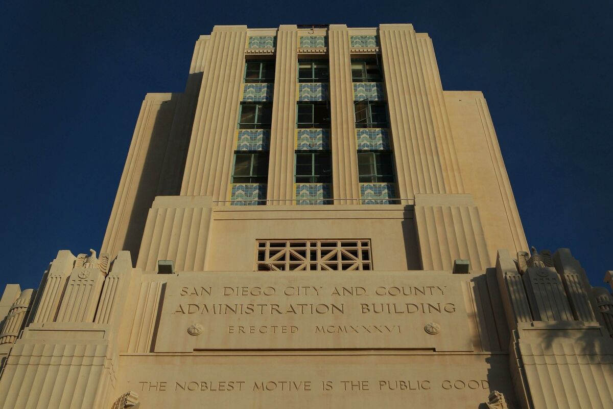 San Diego County Administrative building.