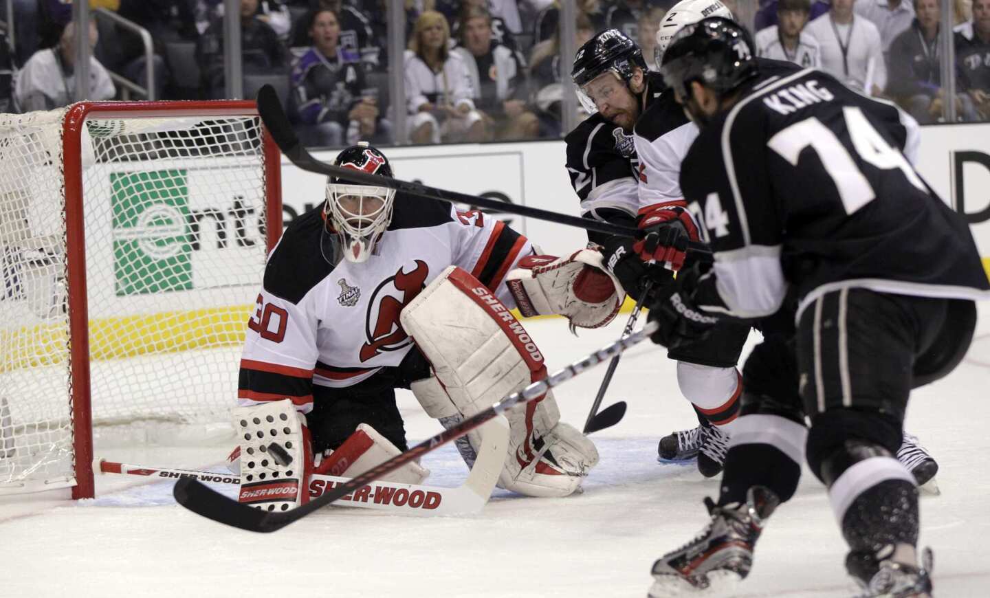 Dwight Kings, Martin Brodeur, Trevor Lewis