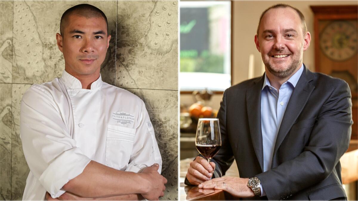 Michael Hung, left, and Stephane Bombet are teaming up to open Viviane, a new restaurant at the Avalon Hotel in Beverly Hills.