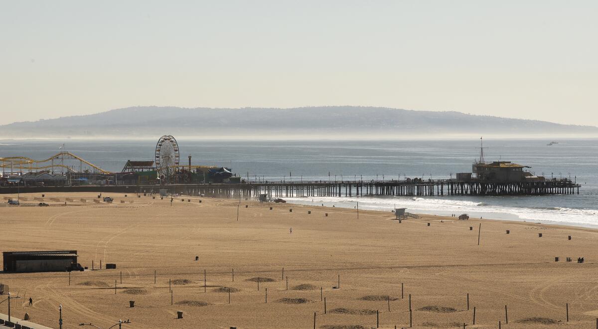 Santa Monica Beach in 2021.
