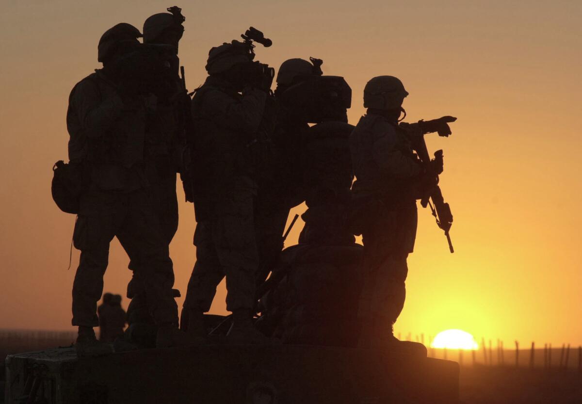 U.S. Marines at Afghanistan's Kandahar airport.