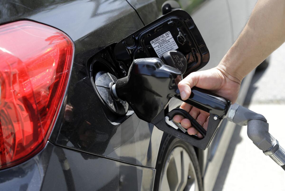 Gas prices in the Los Angeles-Long Beach area have fallen nearly 20 cents since a month ago, AAA says.