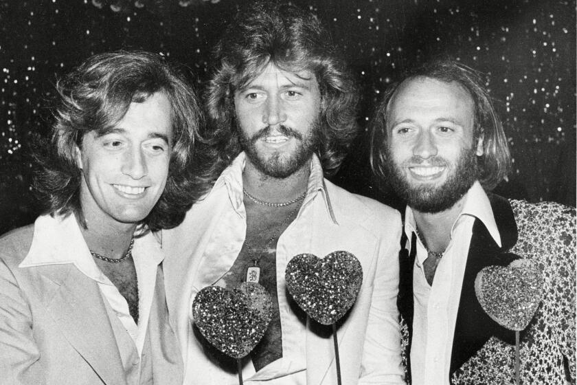 The Bee Gees, from left, Robin, Barry and Maurice Gibb, at the Hollywood premiere of "Sgt. Pepper's Lonely Hearts Club Band."