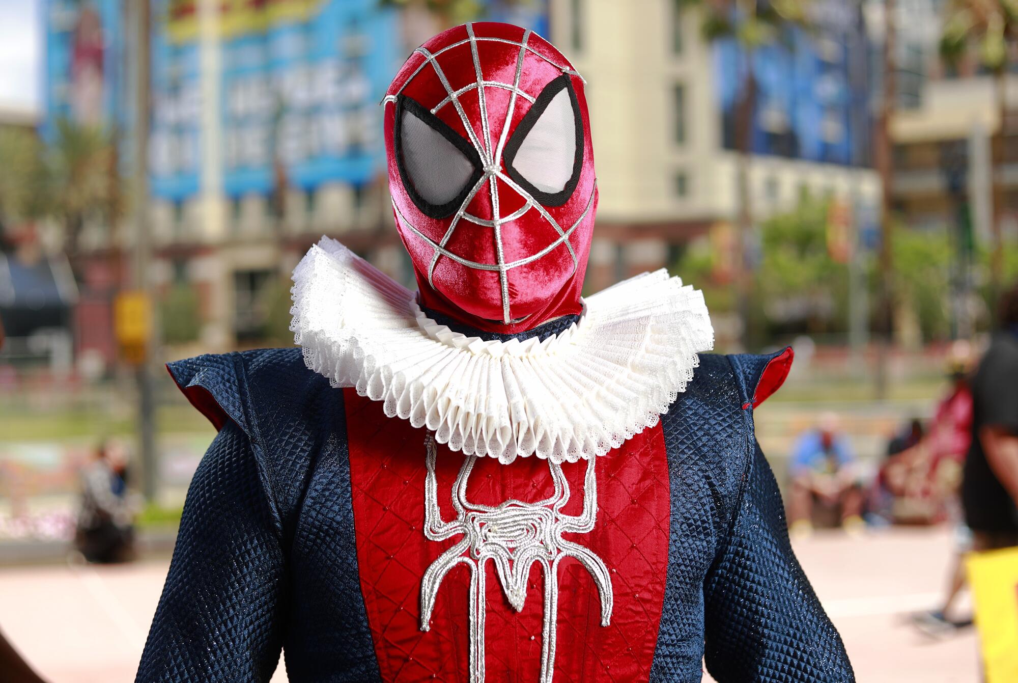 Stephen Eckert of Brooklyn dressed as Shakespearian Spider-man at Comic-Con.