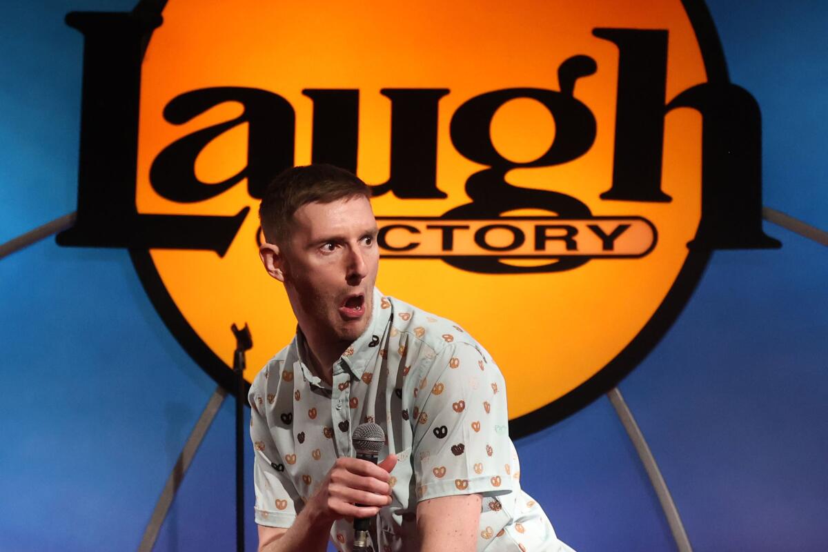 Comedian Jeremiah Watkins performs at the Laugh Factory