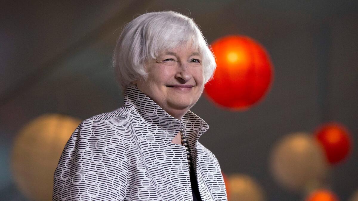 Federal Reserve Chairwoman Janet L. Yellen prepared to give a speech at Brown University in Providence, R.I., on May 5.