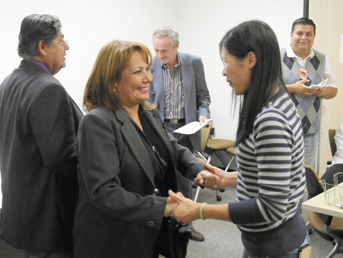Assemblywoman Patty Lopez (D-San Fernando), left, says she sees no benefit to her district from California's high-speed rail project and is withdrawing her support.