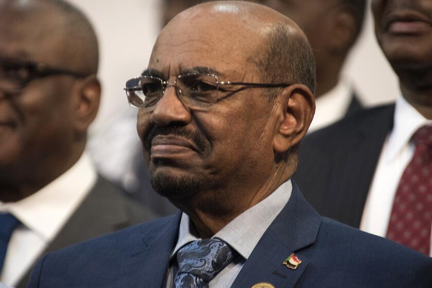 Sudanese President Omar Hassan Ahmed Bashir is seen during the opening session of the African Union summit in Johannesburg, South Africa, on Sunday.