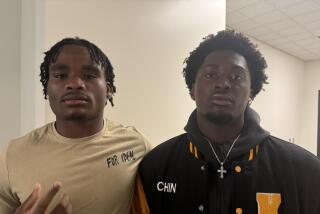 Narbonne linebacker Mark Iheanachor (left) and King/Drew defensive end Chinedu Onyeagoro are headed to SMU.