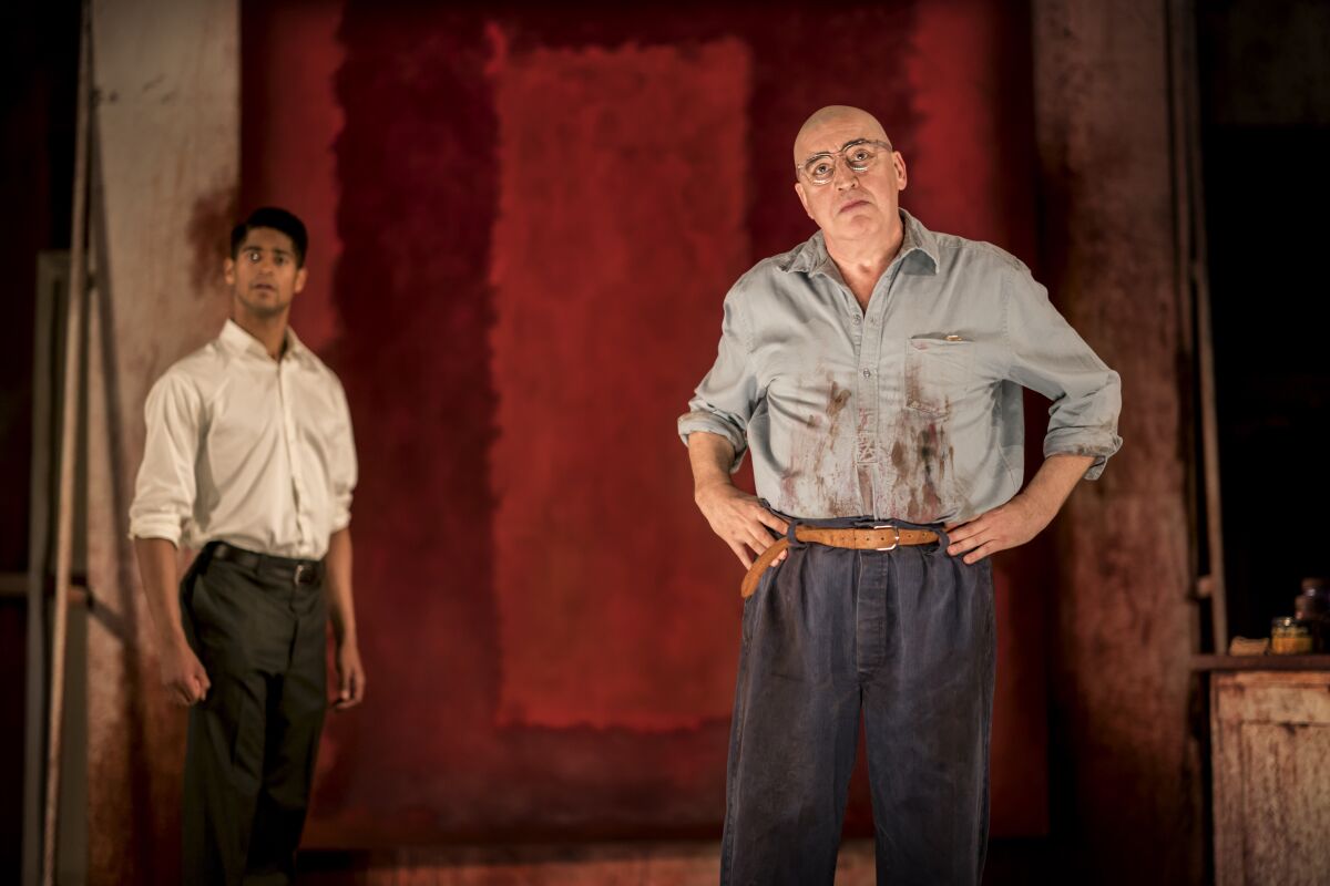 Alfred Molina, right, portrays painter Mark Rothko in "Red" on "Great Performances." Alfred Enoch co-stars.