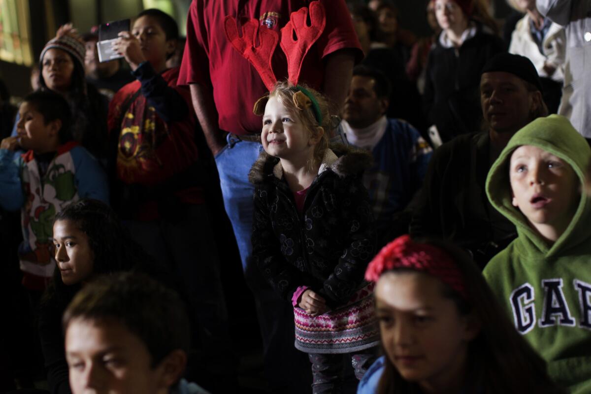 Zoe Burney,5, from West Hills, dressed as Rudolph, was on Hollywood Boulevard with her family for her first Hollywood Christmas parade last year, in the heart of Hollywood.