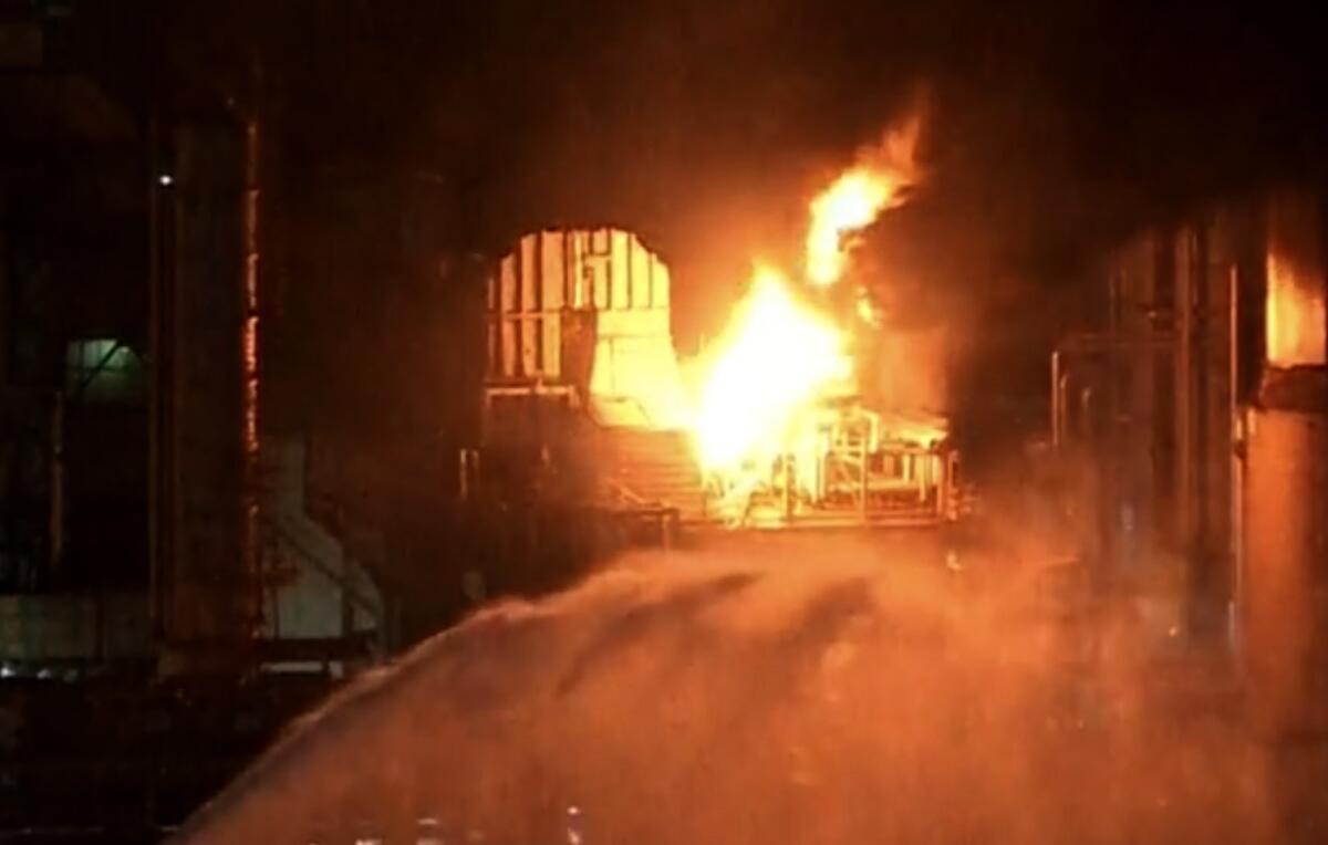 Firefighters fired at the Chevron Refinery in El Segundo on Thursday, October 2, 2025.