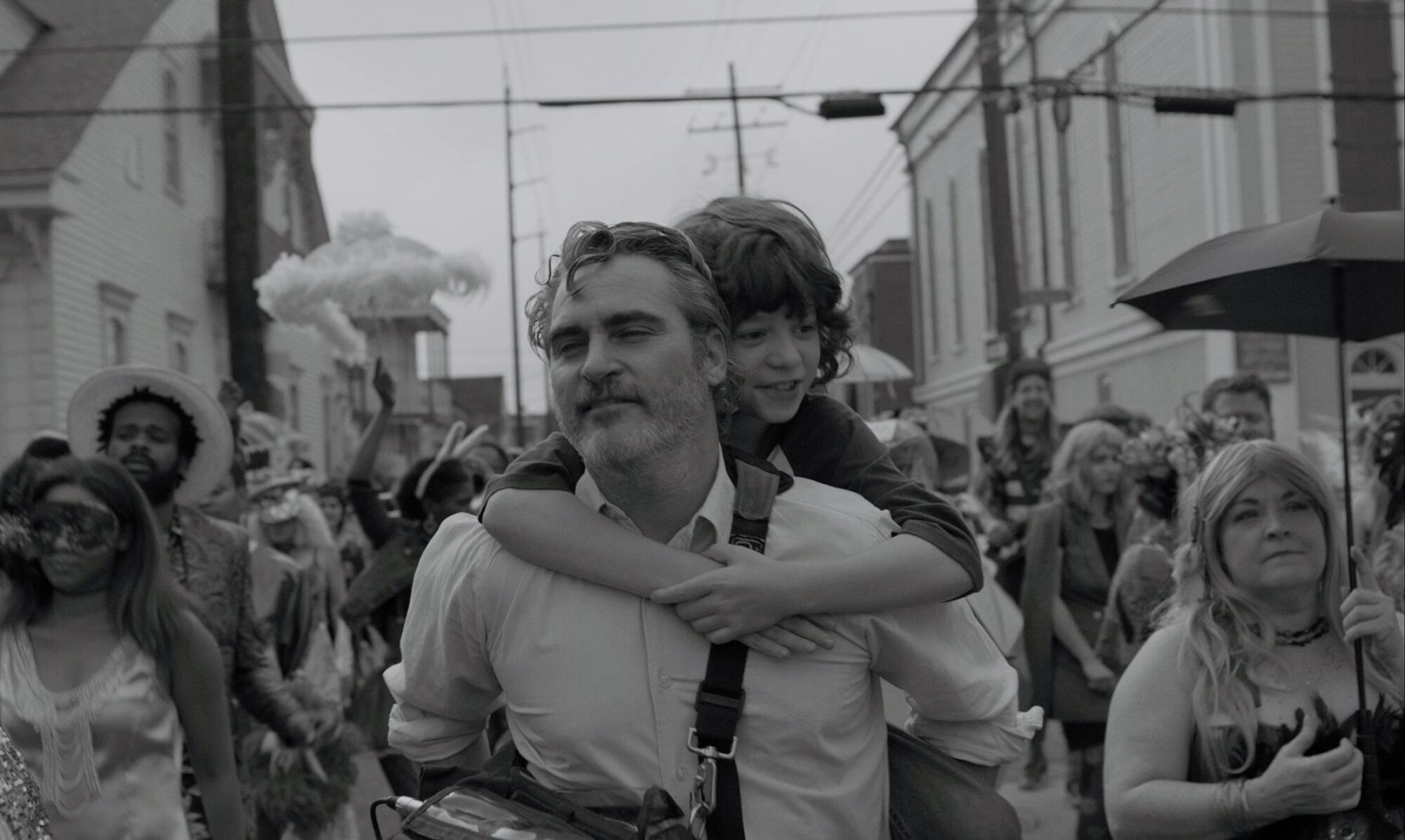 Johnny (Joaquin Phoenix) and his young nephew (Woody Norman) in Mike Mills' "C'mon C'mon".