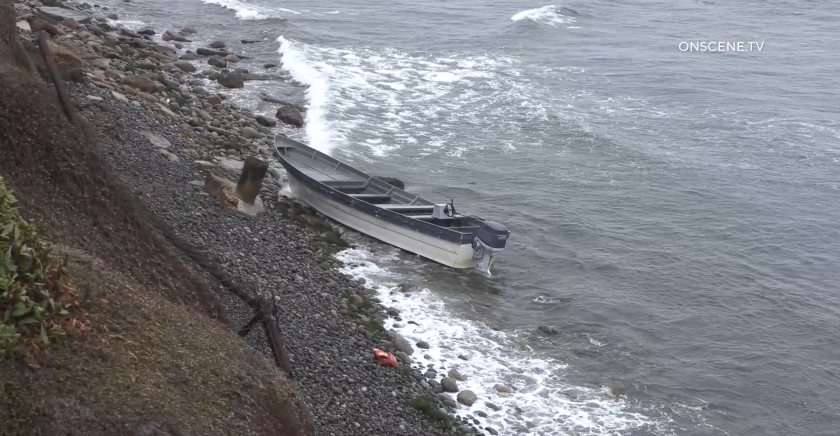 An abandoned panga was found July 11 on a rocky beach in the Bird Rock neighborhood of La Jolla, officials said.