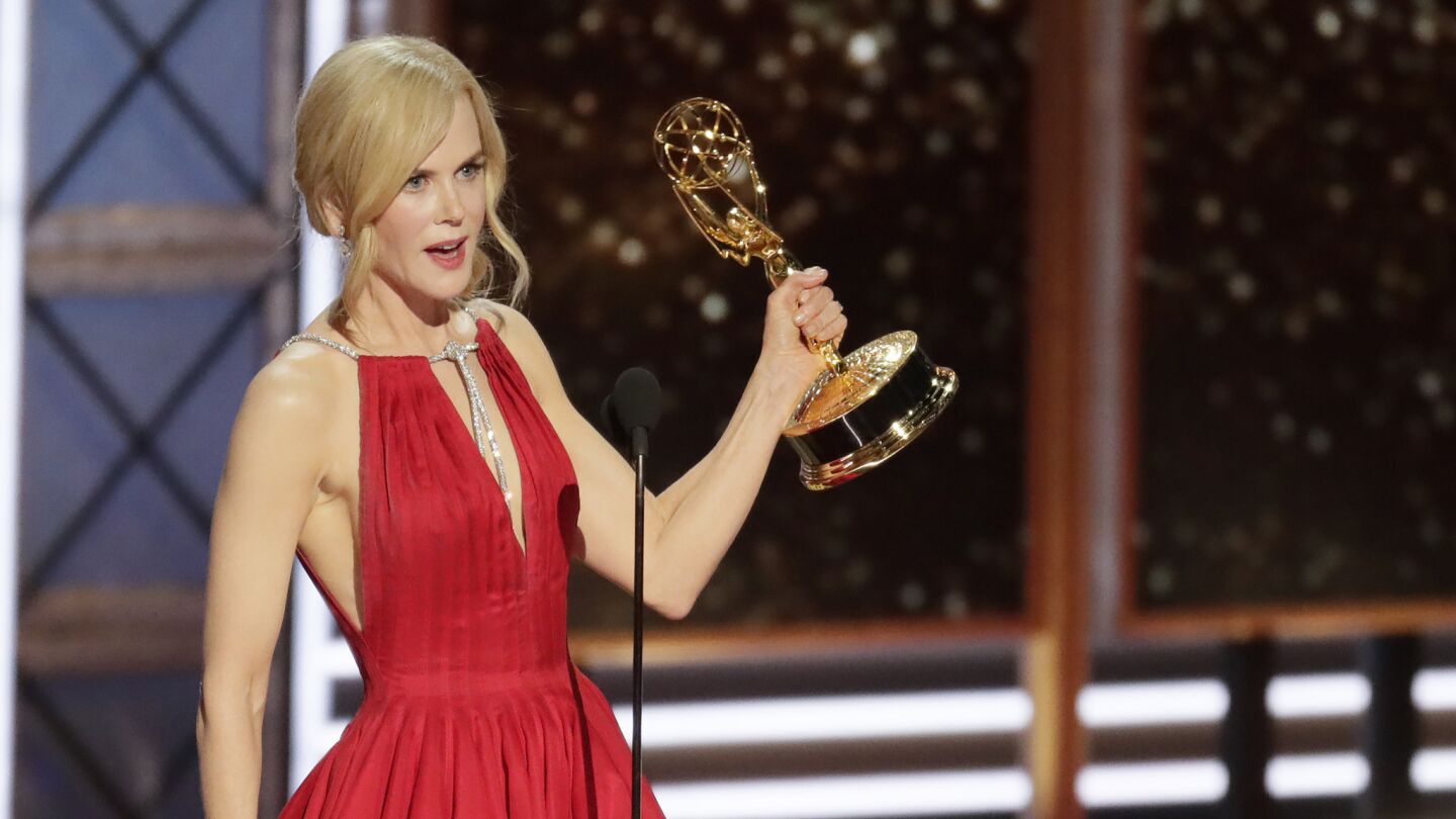 Nicole Kidman accepts the award for lead actress in a limited series or a movie for "Big Little Lies."